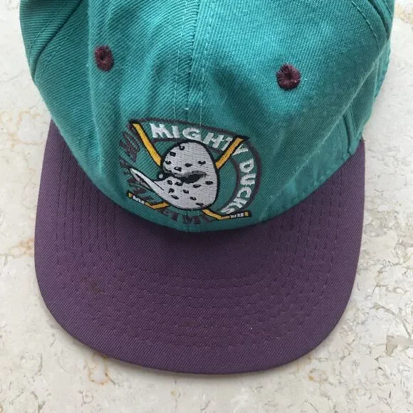 Vintage NHL Anaheim Mighty Ducks #1 Apparel Fitted Hat Size 7.25 Hockey team USA - Picture 14 of 16